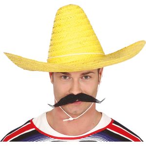 Mexicaanse Sombrero hoed voor heren - carnaval/verkleed accessoires - geel - Verkleedhoofddeksels
