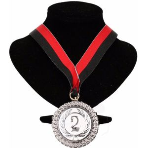 Ajax kleuren medaille nr. 2 halslint rood en zwart - Fopartikelen