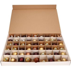 4x Kerstbal vakjesdozen met 54 vakken van 6 cm - Kerstballen opbergboxen