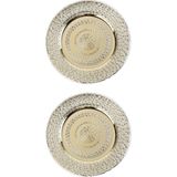 2x stuks diner borden/onderborden goud 33 cm - Onderborden