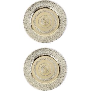 2x stuks diner borden/onderborden goud 33 cm - Onderborden