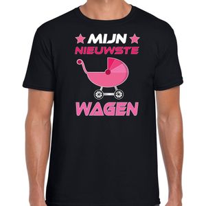 Cadeau t-shirt aanstaande papa - mijn nieuwste wagen - roze - Vaderdag/verjaardag - Feestshirts