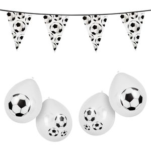 Boland Feestpakket voetbal set - Partijtje/kinderfeestje - vlaggenlijn en ballonnen - Ballonnen