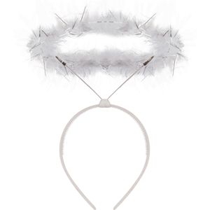 Engel halo - diadeem/haarband/tiara - wit - 22 x 0,5 x 36 cm - Verkleedhoofddeksels