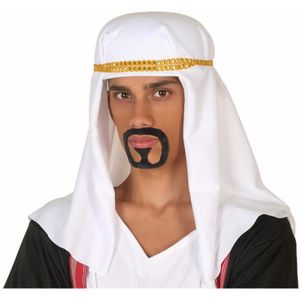 Carnaval verkleed hoed voor een Arabier/Sjeik - hoofddoek wit - heren - Verkleedhoofddeksels