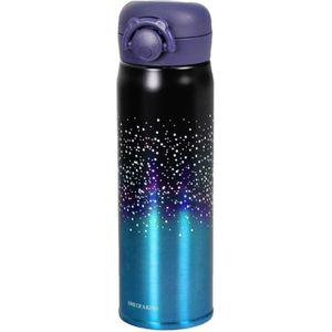 Thermosfles / isoleerfles RVS voor onderweg 500 ml blauw/zwart - Thermosflessen