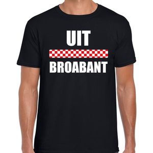Uit Broabant met vlag Brabant t-shirts Brabants dialect zwart voor heren - Feestshirts