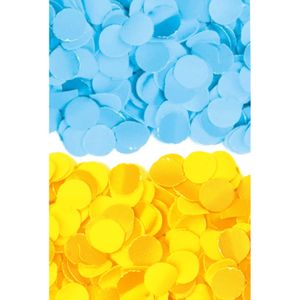 400 gram geel en blauwe papier snippers confetti mix set feest versiering - Confetti