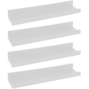 Fotoplank - 2x - 2-delig - wit - kunststof - 30 cm - Displayrek/wandplank - wanddecoratie