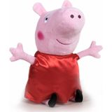 Pluche Peppa Pig/Big Knuffel In Rode Outfit 31 cm Speelgoed - Cartoon Varkens/Biggen Knuffels
