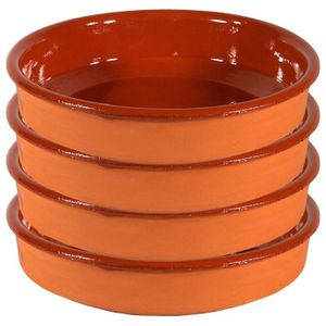 Tapas bord/schaal - 6x - Sevilla - 28 cm - aardewerk - oranje - serveerschaal - Snack en tapasschalen