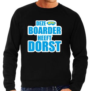 Apres ski trui Deze snowboarder heeft dorst zwart  heren - Wintersport sweater - Foute apres ski out - Feesttruien