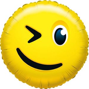 Kado ballon emoticon met knipoog 35 cm - Ballonnen