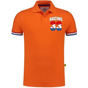 Luxe Racing 33 Coureur Fan Logo Poloshirt - Heren - Oranje - 200 Grams