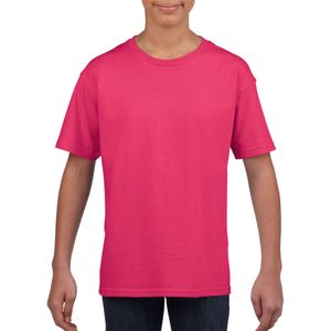 Roze basic t-shirt met ronde hals voor kinderen / unisex van katoen - T-shirts