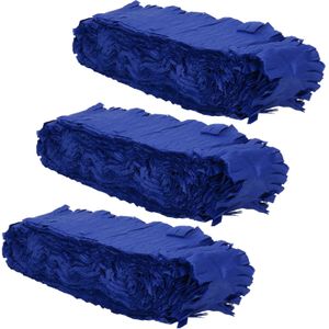 3x stuks feest/verjaardag versiering slingers donkerblauw 24 meter crepe papier - Feestslingers