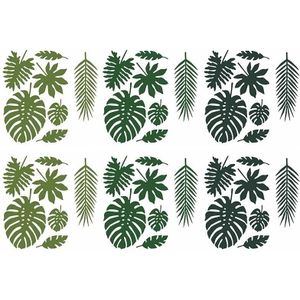 2x pakjes decoratie versiering groene blaadjes 21 stuks - Feestdecoratievoorwerp