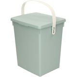 Excellent Houseware Gft afvalbakje voor aanrecht - 5,5L - klein - mintgroen - afsluitbaar - compostbakje