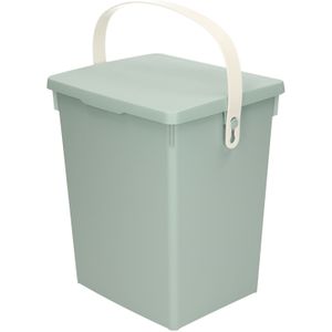 Excellent Houseware Gft afvalbakje voor aanrecht - 5,5L - klein - mintgroen - afsluitbaar - compostbakje