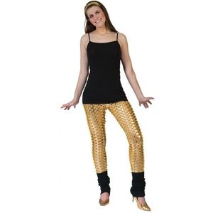 Gouden disco legging met gaten - Verkleedlegging