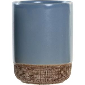 Items - Badkamer tandenborstel beker - Polystone - korenblauw 10 cm