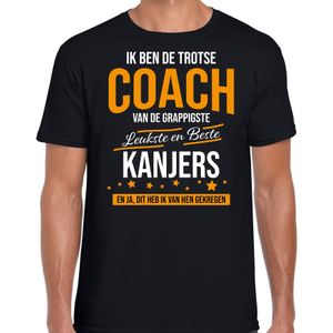 Trotse coach van de beste kanjers cadeau t-shirt zwart voor heren - Feestshirts