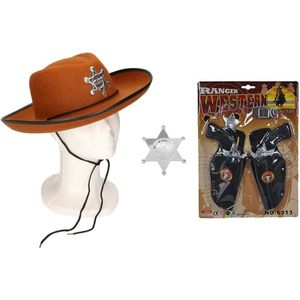 Verkleed cowboys accessoires bruin voor jongens - Verkleedattributen