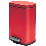 Spirella Pedaalemmer Venice - rood - 5 liter - metaal - L21 x H30 cm - soft-close - toilet/badkamer