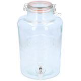 Limonade/water dispenser van glas met dop van 8 liter - Drankdispensers