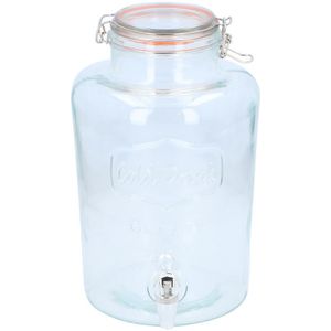 Limonade/water dispenser van glas met dop van 8 liter - Drankdispensers