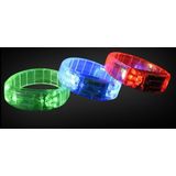 4x stuks blauwe armdanden met LED licht - Verkleedsieraden