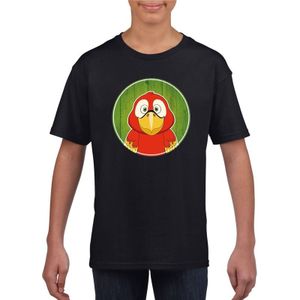 T-shirt papegaai zwart kinderen - T-shirts
