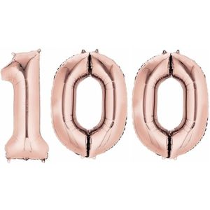Feestartikelen rose gouden folie ballonnen 100 jaar decoratie - Ballonnen