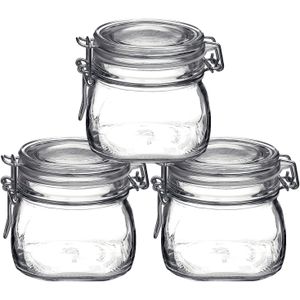 3x stuks weckpotten/inmaakpotten 500 ml met beugelsluiting 10 x 10 cm - 0,5 liter