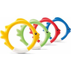 Duikringen zwembad speelgoed - set van 4x - verschillende kleuren - kunststof  - Duikspeelgoed