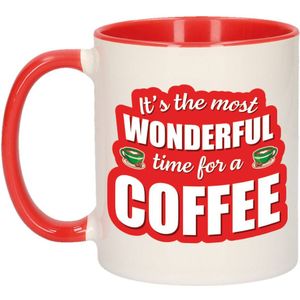 Bellatio Decorations grappige Kerst cadeau mok - it's the most wonderful time for a coffee