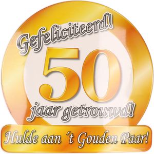 Huldeschild 50 jaar getrouwd - Feestdecoratieborden