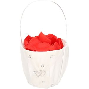 Bruidsmeisje accessoires mandje met rozenblaadjes - Rozenblaadjes / strooihartjes