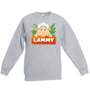 Dieren trui grijs Lammy het schaapje voor kinderen - Sweaters kinderen