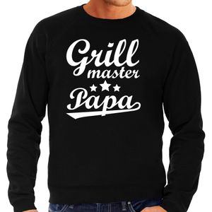 Grill master papa bbq / barbecue cadeau sweater zwart voor heren - Feesttruien