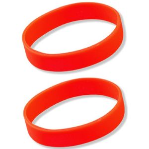 Set van 6x stuks siliconen armband rood - Verkleedarmdecoratie