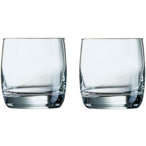 Whisky tumbler glazen - 6x - Vigne serie - transparant - 310 ml - Whiskeyglazen