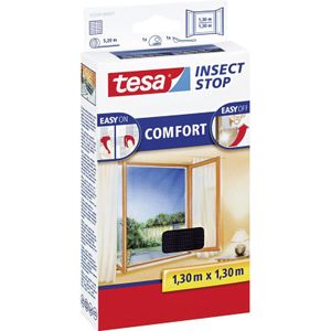 2x Tesa hor tegen insecten zwart 1,3 x 1,3 meter - Raamhorren