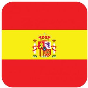 45x Bierviltjes Spaanse vlag vierkant - Bierfiltjes
