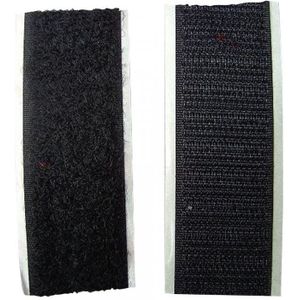 Klittenband zelfklevend zwart 1 meter - Tape (klussen)