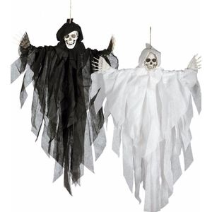 Horror hangdecoratie spook/geest pop zwart 75 cm - Halloween poppen