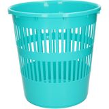 Plasticforte Afvalbak/vuilnisbak/kantoor prullenbak - plastic - blauw - 28 cm