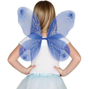 Vlinder vleugels blauw voor kinderen - Verkleedattributen