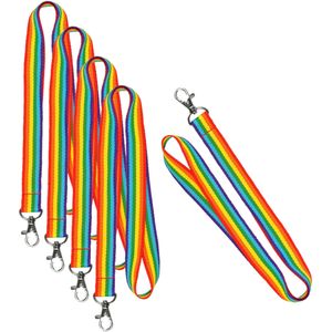 Keycord in Regenboog vlag kleuren - 10x - sleutelhanger - polyester - Keycords