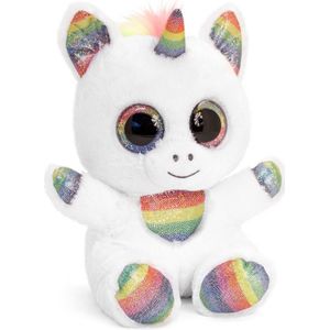 Keel Toys Pluche Witte Eenhoorn met Regenboog en Glitters Knuffel 25 cm - Eenhoorns Knuffeldieren